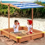 Kinder_Home dečiji drveni peščanik sa podesivim, vodootpornim poklopcem anti-uv 30 | ePonuda.com