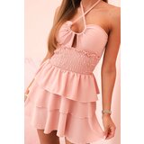 Kesi Włoski Women's off-the-shoulder dress with frills and ruffles dark powder pink | Shoptok.si