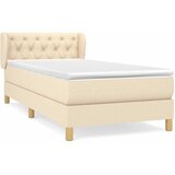  Okvir kreveta s oprugama i madrac krem 80x200 cm od tkanine | shoptok.hr