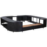 Poli četvrtasta ograda za vruću kupku crna 268x268x55 cm poliratan | shoptok.hr