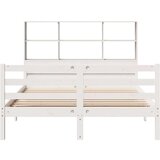 vidaXL Knjižna postelja brez vzmetnice bela 140x200 cm trdna borovina | Shoptok.si