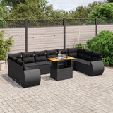 vidaXL 11-dijelni set vrtnih sofa od poliratana s jastucima crni | shoptok.hr