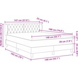 Box Spring Krevet s Madracem Tamno Zeleni 140x190 cm Baršun | shoptok.hr