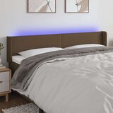 vidaXL LED posteljno vzglavje temno rjavo 203x16x78/88 cm blago | Shoptok.si