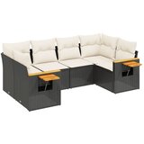  6-dijelni set vrtnih sofa s jastucima crni od poliratana | shoptok.hr