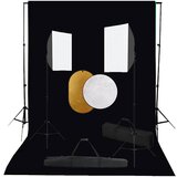 vidaXL foto studijski komplet s softboxi, ozadjem in odbojnikom Cene