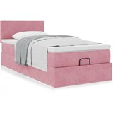 vidaXL Otomanski posteljni okvir z vzmetnico roza 80x200 cm žamet | Shoptok.si