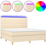  Krevet box spring s madracem LED krem 180x200 cm od tkanine | shoptok.hr
