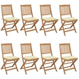 vidaXL zložljivi vrtni stoli 8 kosov z blazinami trden akacijev les | Shoptok.si