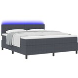  Vzmetnica z osnovo z vzmetnico & LED temno siva super king žametna tkanina, (22083171) | Shoptok.si