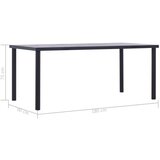 In blagovaonski stol crni i siva boja betona 180 x 90 x 75 cm mdf | shoptok.hr