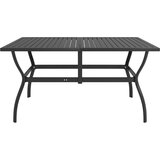 The Living Store Vrtna miza antracitna 140x80x72 cm jeklo - Vrtna Miza, (21460542) | Shoptok.si