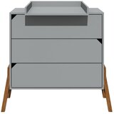 BELLAMY Lotta komoda s 3 predali, siva | Shoptok.si