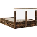  Okvir za krevet s ladicama Dimljeni hrast 135 x 190 cm | shoptok.hr