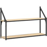  Zidne police 2 razine boja hrasta 80x21x51 cm konstruirano drvo | Eponuda.ba