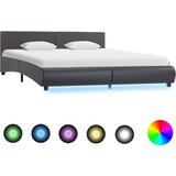 Okvir za krevet od umjetne kože s LED svjetlom sivi 180x200 cm Cijene