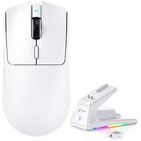 Attack Shark bežični gaming miš X1 PAW3395PRO/40000 dpi/omron switches/trimode/white + charging dock Cene