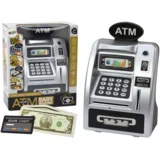 Piggy Bank For Children Learning To Save Silver Black