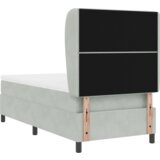 Box Spring Krevet s Madracem Svjetlosiva 100x200 cm Baršun | shoptok.hr