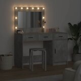  Toaletni stol s zrcalnim svjetlima 2 pcs Siva Konstruirano drvo | shoptok.hr