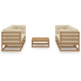  The Living Store Vrtna sedežna garnitura 7-delna z blazinami trdna borovina - Vrtna Sedežna Garnitura, (21446005) | Shoptok.si