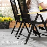  Sklopiva sjedeća garnitura za 6 osoba 1 stol + 6 stolica vrtni namještaj sjedeća garnitura aluminijska mreža crna | shoptok.hr