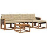 vidaXL Zunanja garnitura za sedenje z blazino 6 pcs Naravna in bež, (5000272955) | Shoptok.si
