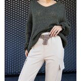 Gemre Beige cargo pants with sewn-on pockets Nuala | Shoptok.si