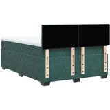 vidaXL Box spring postelja z vzmetnico temno zelena 140x200 cm žamet | Shoptok.si