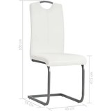  Nihajni jedilni stoli 2 kosa belo umetno usnje, (20701344) | Shoptok.si