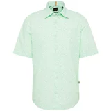 BOSS Orange Košulja 'Rash' travnato zelena / bijela