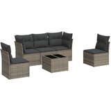  6-dijelni set vrtnih sofa od poliratana s jastucima sivi | shoptok.hr