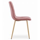  Stolica TURIN - Ružičasti Baršun / Drvene Noge x 4 | shoptok.hr