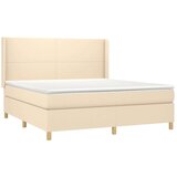 vidaXL Krevet s oprugama i madracem krem 160x200 cm od tkanine | shoptok.hr