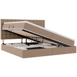 vidaXL Postelja s shranjevanjem Kapučino 200 x 200 cm Umjetno usnje, (5000099602) | Shoptok.si
