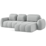 Makamii Svijetlo siva sklopiva/s prostorom za odlaganje kutna garnitura od bouclé tkanine (s desnim kutom/s ležaljkom) Pele – | shoptok.hr