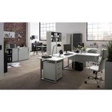MID.YOU PISALNA MIZA kovina, leseni material barve aluminija, svetlo siva | Shoptok.si