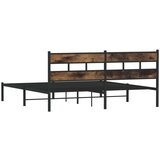 Metalni Kovinski posteljni okvir brez vzmetnice dimljen hrast 183x213cm | Shoptok.si