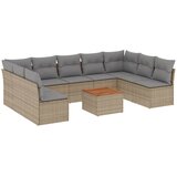  10-dijelni set vrtnih sofa s jastucima bež od poliratana | shoptok.hr