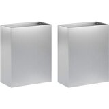  Vrtna saksija 2 kom. Srebrna 40 x 20 x 50 cm Pocinčani čelik | shoptok.hr