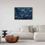  Slika - Abstract Ornaments Dark Blue Victorian Leaves 120x80 U crnom drvenom okviru | shoptok.hr