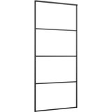 vidaXL Klizna vrata s priborom 90 x 205 cm od ESG stakla i aluminija | shoptok.hr