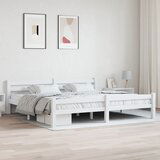 Furnova Posteljni okvir bel iz trdne borovine 200x200 cm, (21936717) Cene