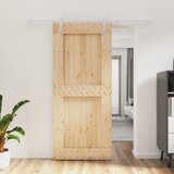 vidaXL Drsna vrata s kompletom vodil 90x210 cm trdna borovina Cene