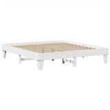  Knjižna postelja brez vzmetnice bela 200x200 cm trdna borovina | Shoptok.si