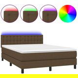  Krevet box spring s madracem LED tamnosmeđi 140x190 cm tkanina | shoptok.hr