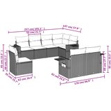  8-dijelni set vrtnih sofa od poliratana s jastucima sivi | shoptok.hr