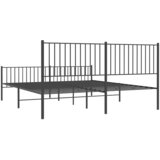 Metalni okvir kreveta uzglavlje i podnožje crni 183x213 cm | shoptok.hr