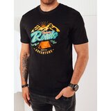 DStreet Koszulka męska z nadrukiem czarna | Shoptok.si