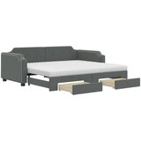  Dnevni krevet na razvlačenje tamnosivi 90 x 200 cm od tkanine | shoptok.hr